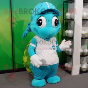 Cyan golfbold maskot...