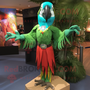 Grønn Macaw maskotdrakt...