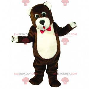 Mascota del oso de peluche grande con una pajarita -
