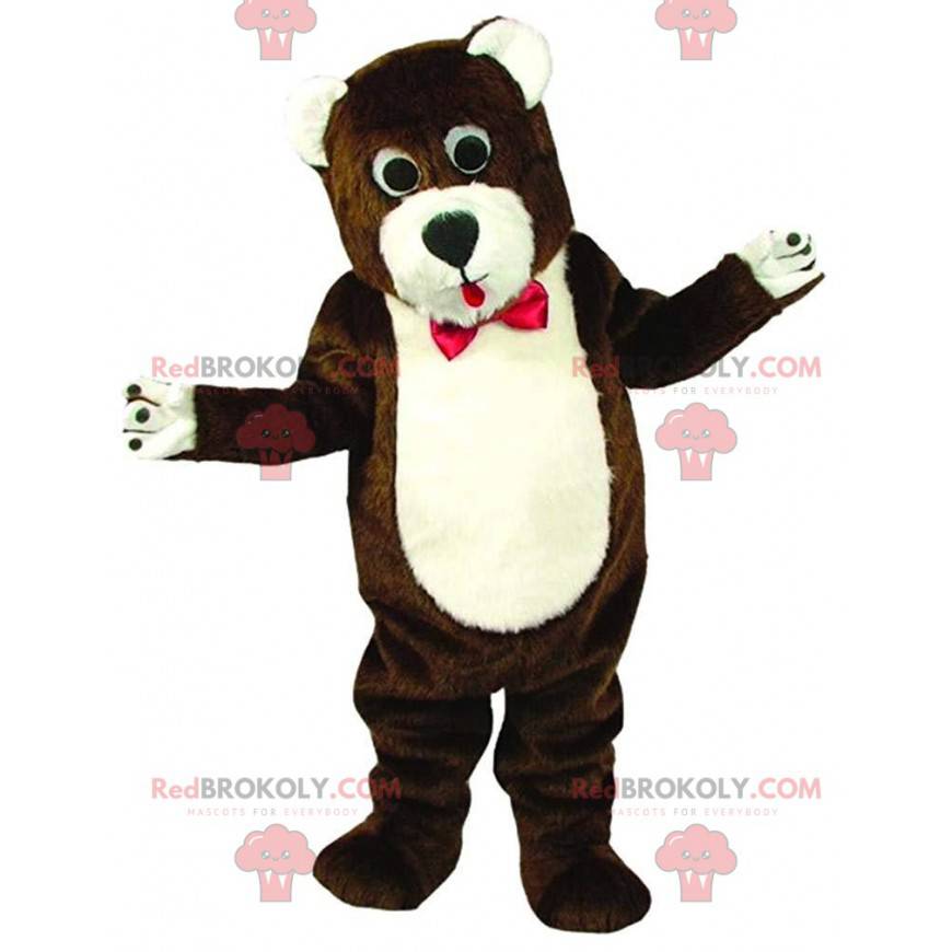 Mascota del oso de peluche grande con una pajarita -