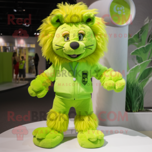 Lime Green Lion maskot...