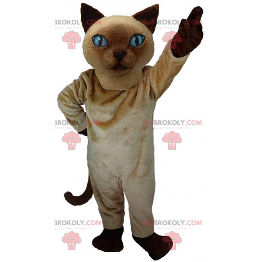 Mascote do gato siamês, fantasia realista de gato Cortar L (175-180CM)