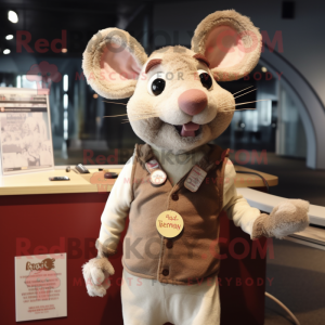 Tan Mouse mascotte kostuum...