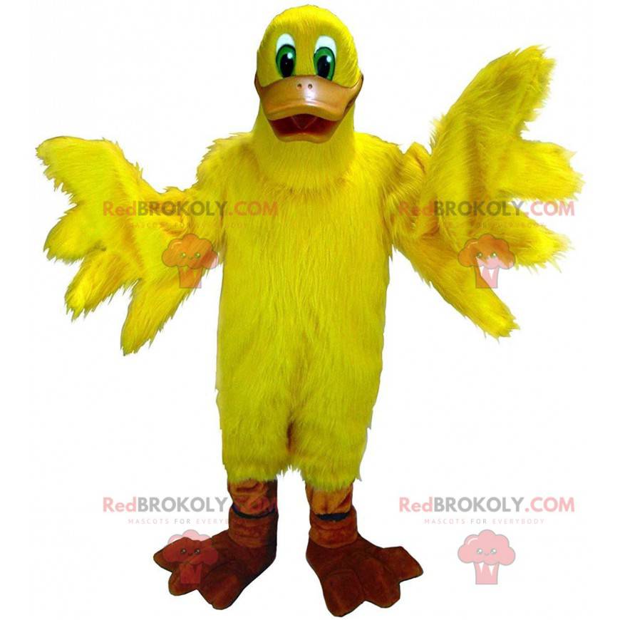 Mascotte de canard jaune géant, costume d'oiseau jaune - Mascotte de canard jaune géant, costume d'oiseau jaune -