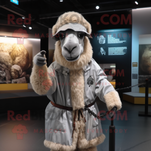 Silver Camel mascot costume character dressed with a Parka and Wraps
