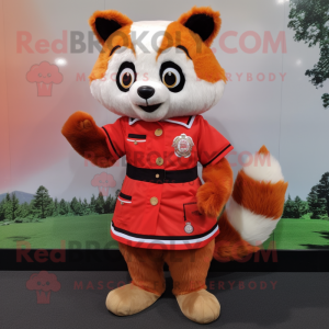 Oranje-rode panda mascotte...