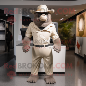 Beige Gorilla mascotte...