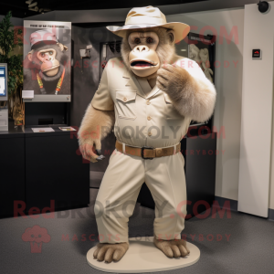 Beige Gorilla mascotte...