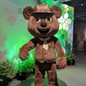 Brown Bunch Of Shamrocks mascot costume character dressed with a Jeggings and Pocket squares