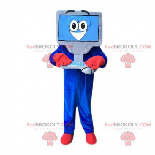 Giant computer mascot with keyboard and mouse - Redbrokoly.com