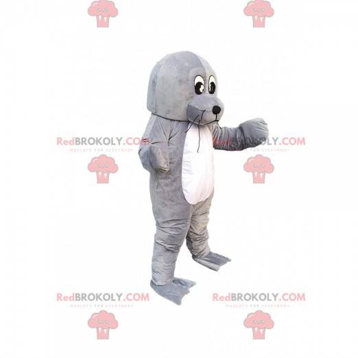 Mascot zeeleeuw, gigantische grijze zeeleeuw, zeeleeuw kostuum