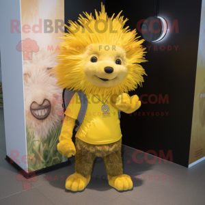 Geel Porcupine mascotte...