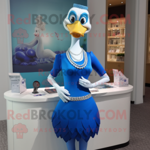 Blue Swans mascotte kostuum...