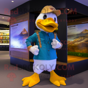 Gold Goose maskot kostume...