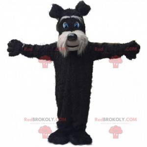 Mascota terrier negro y gris, disfraz de perro peludo -