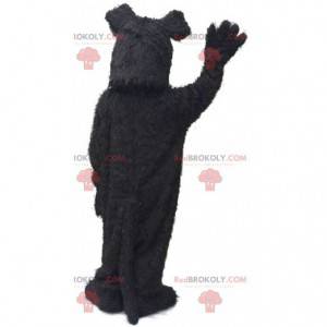 Black and gray terrier mascot, hairy dog costume -