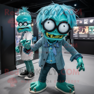 Teal zombie mascotte...