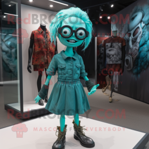 Teal zombie mascotte...