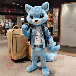 Sky Blue Marten maskot...