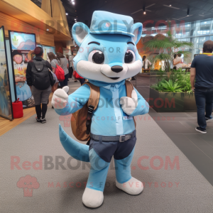 Sky Blue Marten mascotte...