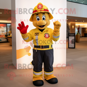 Gold Fire Fighter mascotte...