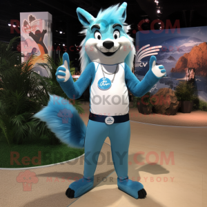 Sky Blue Skunk maskot...