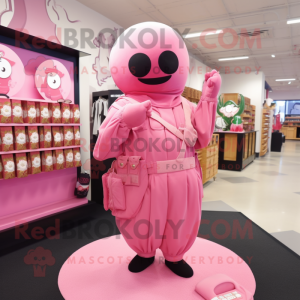 Pink Granat maskot kostume...