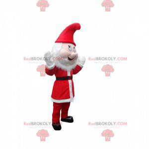 Red and white Christmas elf mascot, Santa Claus costume -