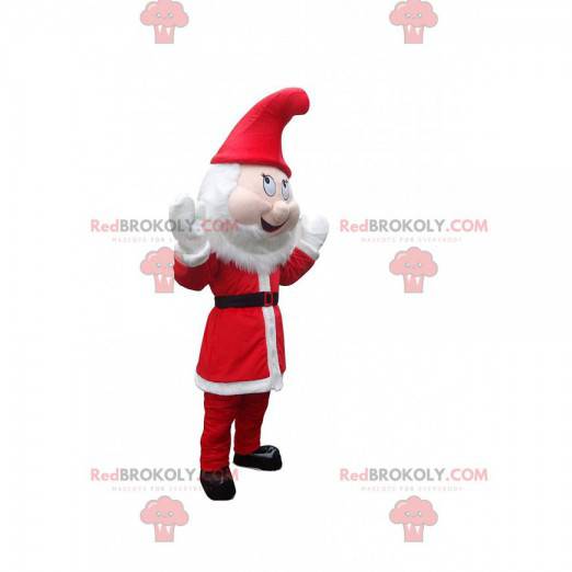 Czerwono-biała świąteczna maskotka elfa, kostium Świętego