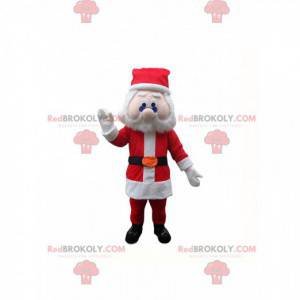 Mascotte de Père-Noël avec une tenue rouge et blanche -