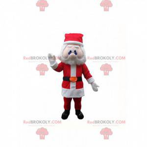 Mascotte de Père-Noël avec une tenue rouge et blanche -