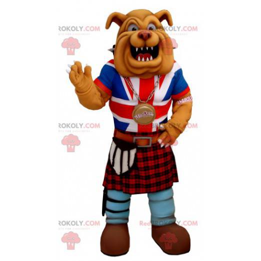 Maskot buldok oblečený v anglosaském oděvu - Redbrokoly.com