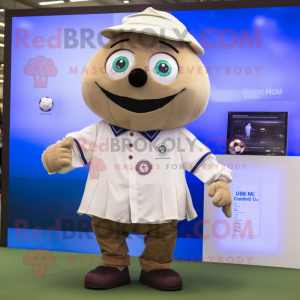 Beige fodbold maskot...