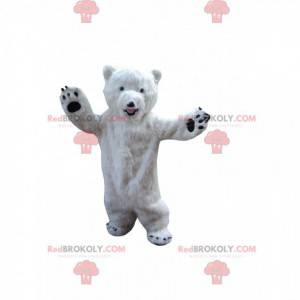 Mascotte de nounours blanc, costume d'ours polaire -