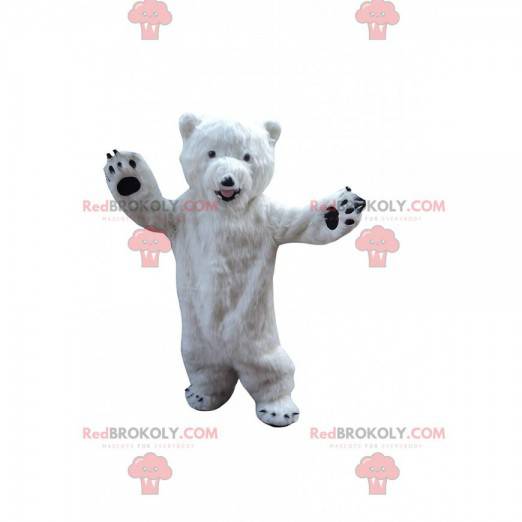 Mascotte orsacchiotto bianco, costume da orso polare -