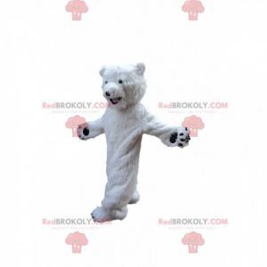 Mascotte de nounours blanc, costume d'ours polaire -