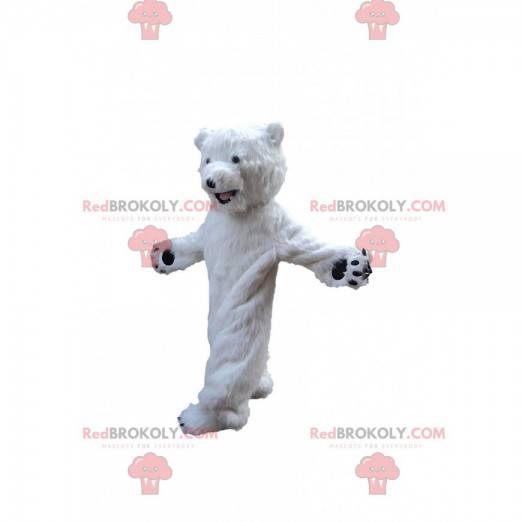 Witte teddybeer mascotte, ijsbeer kostuum - Redbrokoly.com