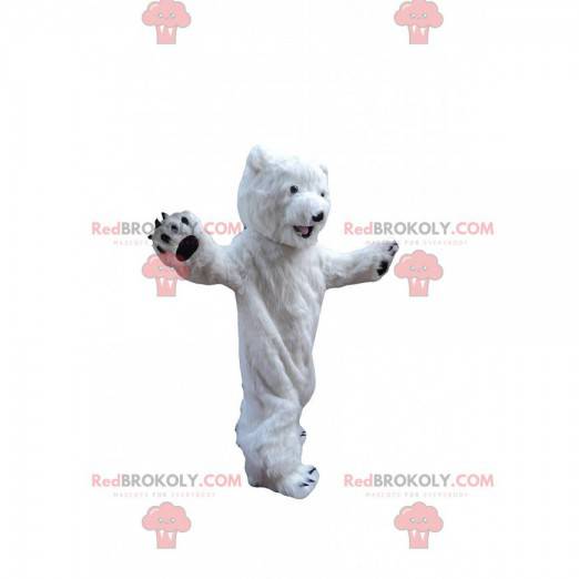 Mascote urso de pelúcia branco, fantasia de urso polar -