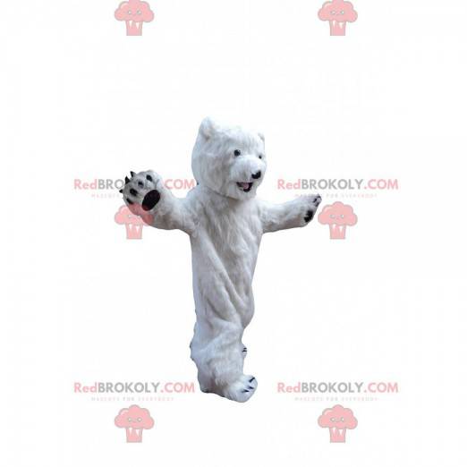 Mascotte de nounours blanc, costume d'ours polaire -