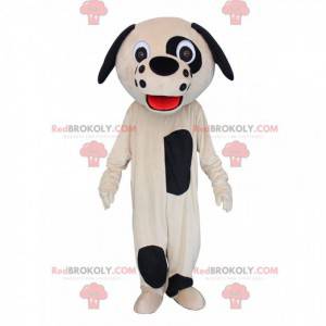 Mascota de perro beige y negro, disfraz de perro de peluche -