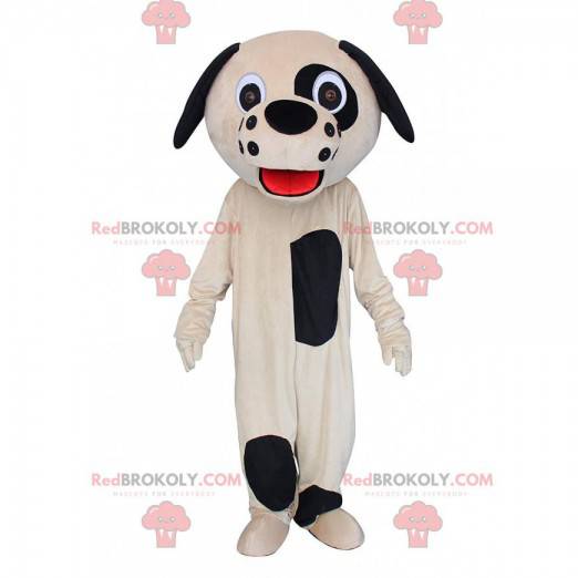 Mascotte cane beige e nero, costume cane peluche -