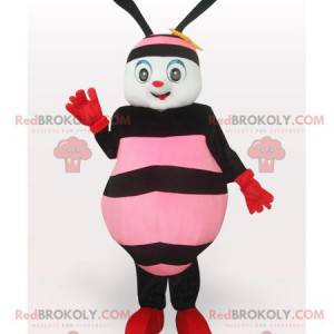 Mascota de abeja rosa y negra - Redbrokoly.com