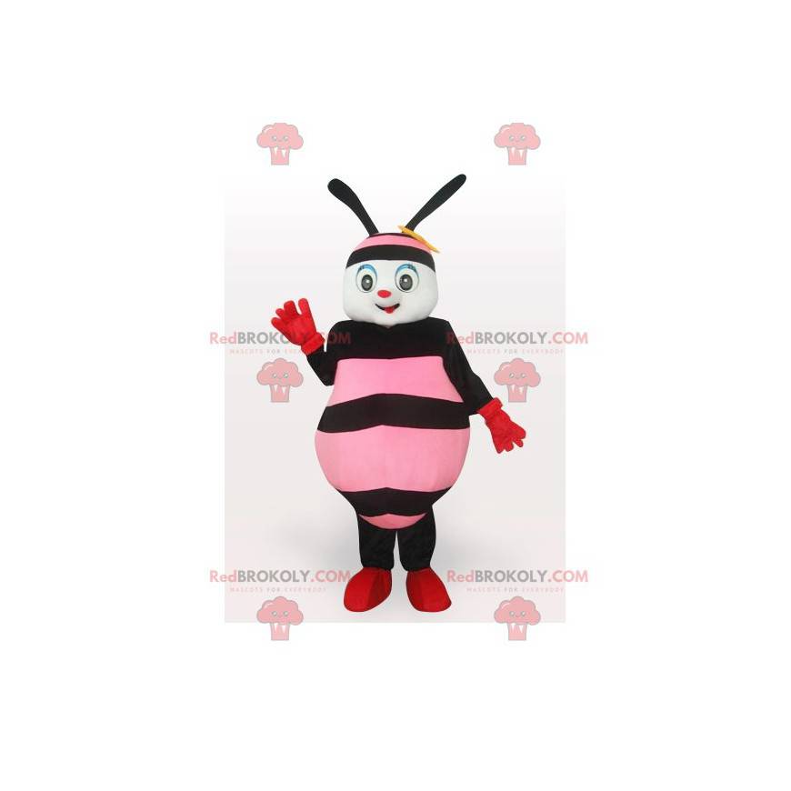 Mascotte roze en zwarte bij - Redbrokoly.com