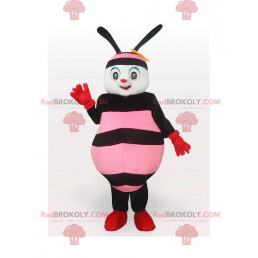 Mascotte d'abeille rose et noire - Redbrokoly.com