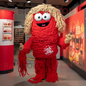 Rood Ramen mascotte kostuum...