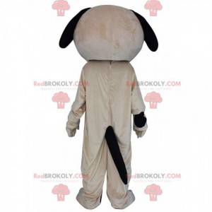 Mascotte cane beige e nero, costume cane peluche -