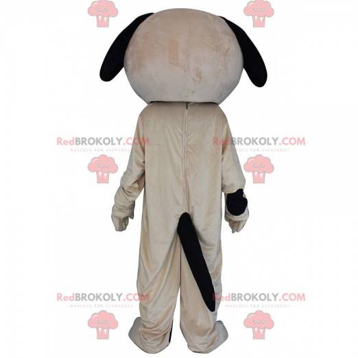 Mascotte cane beige e nero, costume cane peluche -