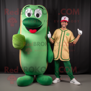 Green Hot Dog mascotte...