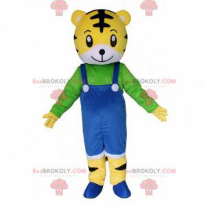 Kleines Tiger Maskottchen mit Overall, Tiger Kostüm -