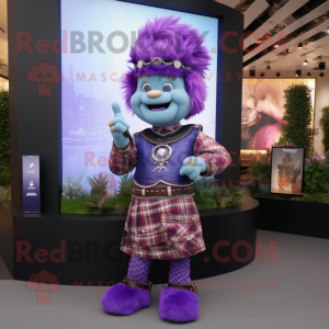 Paarse doedelzak mascotte...